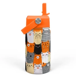 Cat Water Bottle - Kids Water Bottle With Straw Lid - 12 Oz Insulated Stainless Steel Water Bottles For Toddlers Kid Boys Girl - Travel Cup For School Sports -Gift Series Store FBSJWBCILI160324001 2812 29 20mk1a