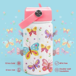 Kids Water Bottle With Straw Lid - 12 Oz Insulated Stainless Steel Water Bottles For Toddlers Kid Girl- Travel Cup For School Sports -Gift Series Store FBSJWBCILI170324001 2812 29 20mk4