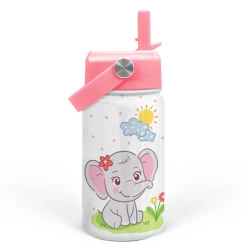 Elephant Water Bottle - Kids Water Bottle With Straw Lid - 12 Oz Insulated Stainless Steel Water Bottles For Toddlers Kid Girl - Travel Cup For School Sports -Gift Series Store FBSJWBCILI230324001 2812 29 20mk1a