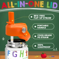 Kids Water Bottle With Straw Lid - 12 Oz Alphabet Insulated Stainless Steel Water Bottles For Toddlers Kid Girl Boys - Travel Cup For School Sports -Gift Series Store FBSJWBCIPV051223001 2812 29 20mk3