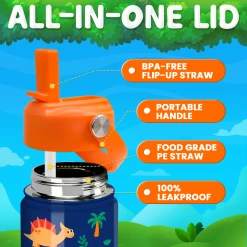 Dinosaur Water Bottle For Boys - Kids Water Bottle With Straw Lid - 12 Oz Insulated Stainless Steel Water Bottles For Toddlers Kid - Travel Cup For School Sports -Gift Series Store FBSJWBCIPV071123001 2812 29 20mk3