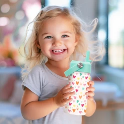 Kids Water Bottle With Straw Lid - 12 Oz Insulated Stainless Steel Water Bottles For Toddlers Kid Girls - Heart Water Bottle Travel Cup For School Sports -Gift Series Store FBSJWBCIPV241123001 20mk6