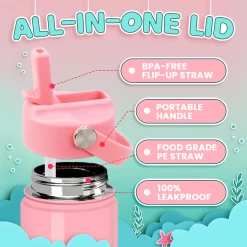 Mermaid Water Bottle For Girls - Kids Water Bottle With Straw Lid - 12 Oz Insulated Stainless Steel Water Bottles For Toddlers Kid - Travel Cup For School Sports -Gift Series Store FBSJWBCIPV291123001 2812 29 20mk3