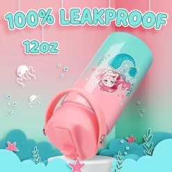 Mermaid Water Bottle For Girls - Kids Water Bottle With Straw Lid - 12 Oz Insulated Stainless Steel Water Bottles For Toddlers Kid - Travel Cup For School Sports -Gift Series Store FBSJWBCIPV291123001 2812 29 20mk5