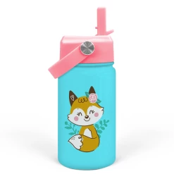 Fox Water Bottle - Kids Water Bottle With Straw Lid - 12 Oz Insulated Stainless Steel Water Bottles For Toddlers Kid Girl - Travel Cup For School Sports -Gift Series Store FBSJWBHOLI150324002 2812 29 20mk1a