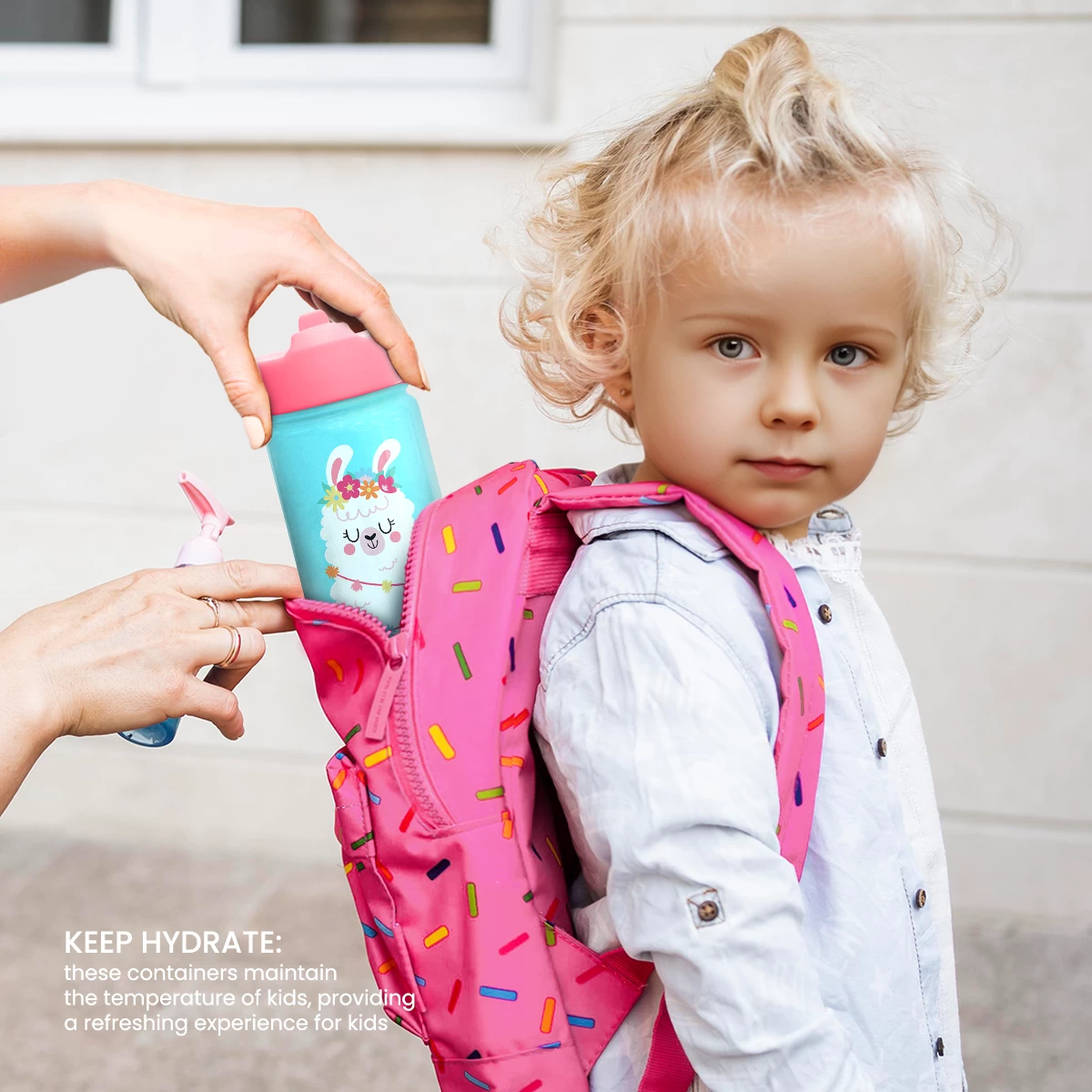 Llama Water Bottle - Kids Water Bottle With Straw Lid - 12 Oz Insulated Stainless Steel Water Bottles For Toddlers Kid Girls - Travel Cup For School Sports 8 Llama Water Bottle - Kids Water Bottle With Straw Lid - 12 Oz Insulated Stainless Steel Water Bottles For Toddlers Kid Girls - Travel Cup For School Sports - Image 6