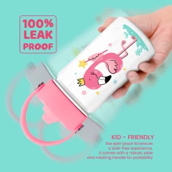 Flamingo Water Bottle - Kids Water Bottle With Straw Lid - 12 Oz Insulated Stainless Steel Water Bottles For Toddlers Kid Girls - Travel Cup For School Sports -Gift Series Store FBSJWBHOLI180324001 2812 29 20mk3