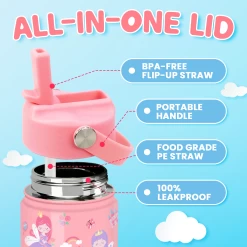 Princess Water Bottle For Girls - Kids Water Bottle With Straw Lid - 12 Oz Insulated Stainless Steel Water Bottles For Toddlers Kid - Travel Cup For School Sports -Gift Series Store FBSJWBHOPV021223001 2812 29 20mk3