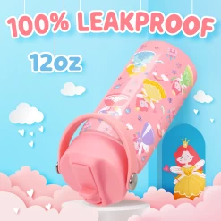 Princess Water Bottle For Girls - Kids Water Bottle With Straw Lid - 12 Oz Insulated Stainless Steel Water Bottles For Toddlers Kid - Travel Cup For School Sports -Gift Series Store FBSJWBHOPV021223001 2812 29 20mk5