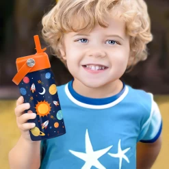 Space Water Bottle - Kids Water Bottle With Straw Lid - 12 Oz Insulated Stainless Steel Water Bottles For Toddlers Kid Boys Girls - Travel Cup For School Sports -Gift Series Store FBSJWBHOPV241123001 2812 29 20mk6