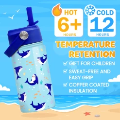 Shark Water Bottle - Kids Water Bottle With Straw Lid - 12 Oz Insulated Stainless Steel Water Bottles For Toddlers Kid Boy - Travel Cup For School Sports 11 Shark Water Bottle - Kids Water Bottle With Straw Lid - 12 Oz Insulated Stainless Steel Water Bottles For Toddlers Kid Boy - Travel Cup For School Sports -Gift Series Store FBSJWBHOPV241123002 2812 29 mk4