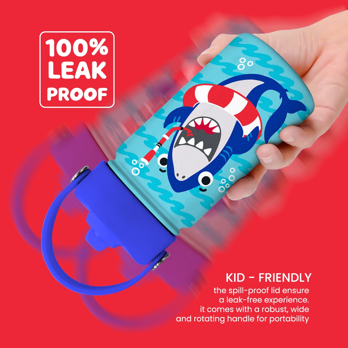 Shark Water Bottle - Kids Water Bottle With Straw Lid - 12 Oz Insulated Stainless Steel Water Bottles For Toddlers Kid Boys - Travel Cup For School Sports 5 Shark Water Bottle - Kids Water Bottle With Straw Lid - 12 Oz Insulated Stainless Steel Water Bottles For Toddlers Kid Boys - Travel Cup For School Sports - Image 3