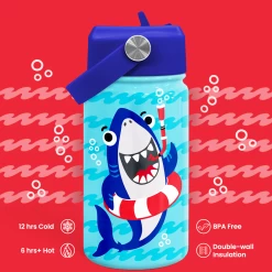 Shark Water Bottle - Kids Water Bottle With Straw Lid - 12 Oz Insulated Stainless Steel Water Bottles For Toddlers Kid Boys - Travel Cup For School Sports 12 Shark Water Bottle - Kids Water Bottle With Straw Lid - 12 Oz Insulated Stainless Steel Water Bottles For Toddlers Kid Boys - Travel Cup For School Sports -Gift Series Store FBSJWBHULI160324002 2812 29 20mk4