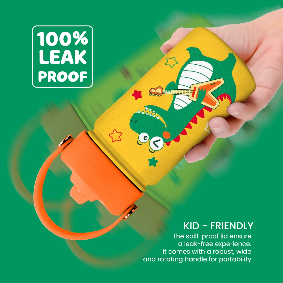 Dinosaurs Water Bottle - Dino Kids Water Bottle With Straw Lid - 12 Oz Insulated Stainless Steel Water Bottles For Toddlers Kid Boys - Travel Cup For School Sports 5 Dinosaurs Water Bottle - Dino Kids Water Bottle With Straw Lid - 12 Oz Insulated Stainless Steel Water Bottles For Toddlers Kid Boys - Travel Cup For School Sports - Image 3