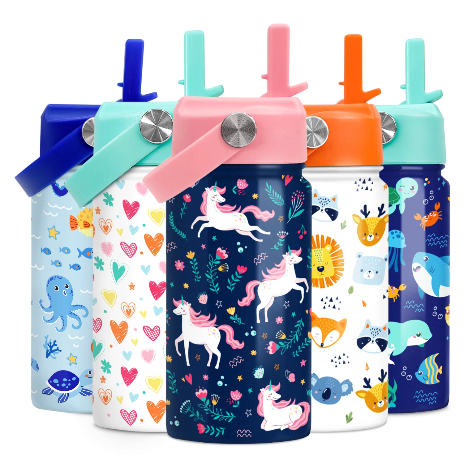 Unicorn Water Bottle - Kids Water Bottle With Straw Lid - 12 Oz Insulated Stainless Steel Water Bottles For Toddlers Kid Girl - Travel Cup For School Sports 3 Unicorn Water Bottle - Kids Water Bottle With Straw Lid - 12 Oz Insulated Stainless Steel Water Bottles For Toddlers Kid Girl - Travel Cup For School Sports