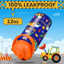 Construction Water Bottle - Kids Water Bottle With Straw Lid - 12 Oz Insulated Stainless Steel Water Bottles For Toddlers Kid Boys - Travel Cup For School Sports -Gift Series Store FBSJWBHUPV211123001 2812 29 20mk5