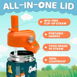 Puppy Water Bottle - Kids Water Bottle With Straw Lid - 12 Oz Insulated Stainless Steel Water Bottles For Toddlers Kid Boys Girls - Travel Cup For School Sports -Gift Series Store FBSJWBHUPV301123001 2812 29 20mk3