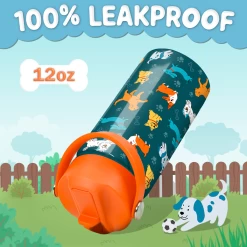 Puppy Water Bottle - Kids Water Bottle With Straw Lid - 12 Oz Insulated Stainless Steel Water Bottles For Toddlers Kid Boys Girls - Travel Cup For School Sports -Gift Series Store FBSJWBHUPV301123001 2812 29 20mk5
