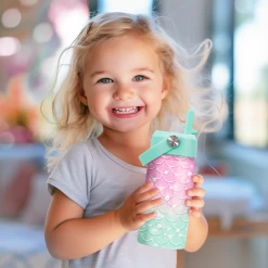 Mermaid Water Bottle - Kids Water Bottle With Straw Lid - 12 Oz Insulated Stainless Steel Water Bottles For Toddlers Kid Girl - Travel Cup For School Sports -Gift Series Store FBSJWBHUPV301123002 2812 29 mk6