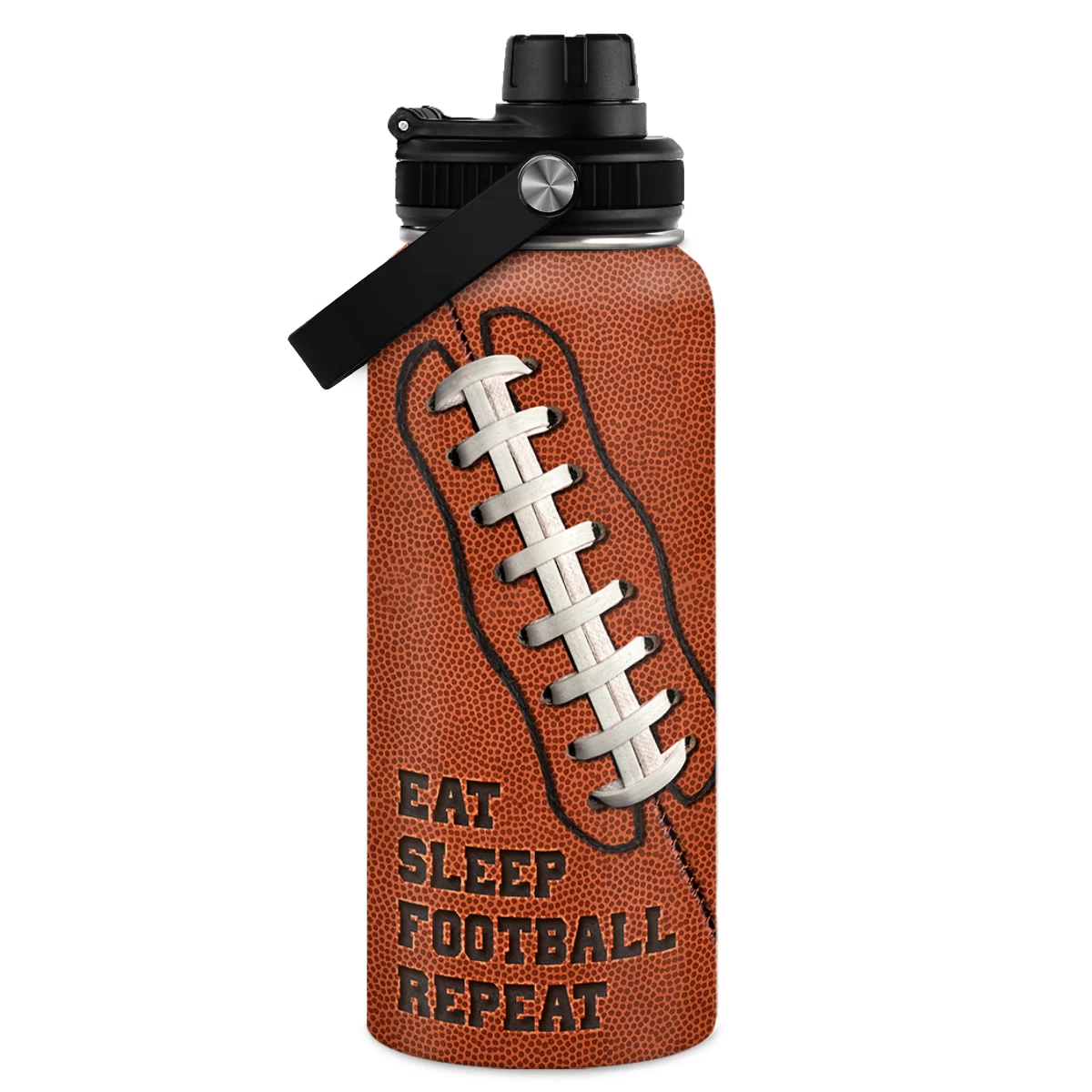 Football Water Bottle - 32oz Insulated Stainless Steel Sports Bottles - Football Gift For Men Football Lovers Player Fan 3 Football Water Bottle - 32oz Insulated Stainless Steel Sports Bottles - Football Gift For Men Football Lovers Player Fan