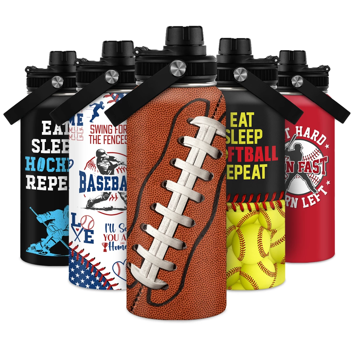 Football Water Bottle - 32oz Insulated Stainless Steel Sports Bottles - Gifts For Men Football Lovers Player Fan 3 Football Water Bottle - 32oz Insulated Stainless Steel Sports Bottles - Gifts For Men Football Lovers Player Fan