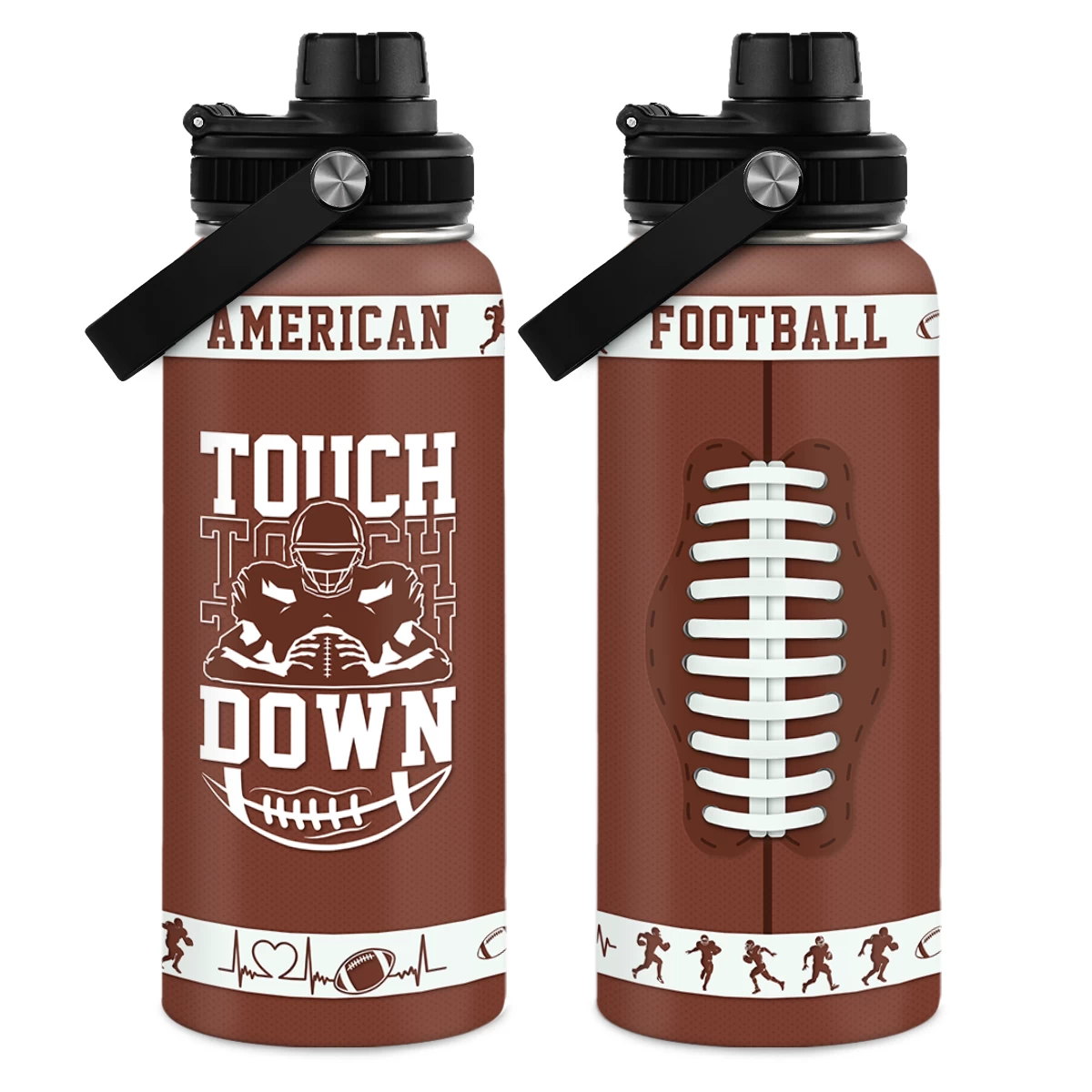 Football Water Bottle With Lid - 32oz Insulated Stainless Steel Sport Bottle - Gifts For Men Football Players Lovers Men 3 Football Water Bottle With Lid - 32oz Insulated Stainless Steel Sport Bottle - Gifts For Men Football Players Lovers Men