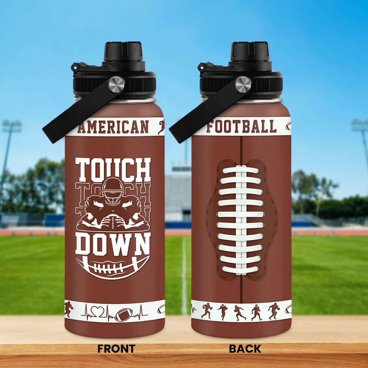 Football Water Bottle With Lid - 32oz Insulated Stainless Steel Sport Bottle - Gifts For Men Football Players Lovers Men 9 Football Water Bottle With Lid - 32oz Insulated Stainless Steel Sport Bottle - Gifts For Men Football Players Lovers Men - Image 7