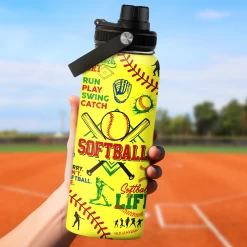 Softball Gift Water Bottle With Lid, 32oz Insulated Stainless Steel Sport Bottles - Gift For Softball Players Fan Coach -Gift Series Store FBSJWBTALI210224002 2832 29 20mk8