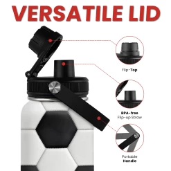 Soccer Water Bottle With Lid - 32oz Insulated Stainless Steel Sport Bottles - Gift For Men Soccer Player Fan Coach -Gift Series Store FBSJWBTALI290224002 2832 29 20mk4