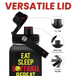 Softball Gift Water Bottle With Lid - 32oz Insulated Stainless Steel Sport Bottles - Softball Gift For Softball Players Fan -Gift Series Store FBSJWBTALI300124001 2832 29 20mk4