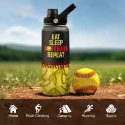 Softball Gift Water Bottle With Lid - 32oz Insulated Stainless Steel Sport Bottles - Softball Gift For Softball Players Fan -Gift Series Store FBSJWBTALI300124001 2832 29 20mk6