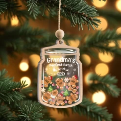 Personalized Grandma Christmas Ornament - Custom Names 5 Layered Wooden Ornament, Shaker Ornament, Grandma's Perfect Batch Family Name, Gift For Grandmother Nana Mimi -Gift Series Store FMSJFOQDTT050624001 285x5 29 MK02