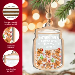 Personalized Grandma Christmas Ornament - Custom Names 5 Layered Wooden Ornament, Shaker Ornament, Grandma's Perfect Batch Family Name, Gift For Grandmother Nana Mimi -Gift Series Store FMSJFOQDTT050624001 285x5 29 MK04