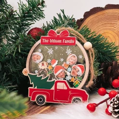 Personalized Family Christmas Ornament - Custom Photo 5 Layered Wooden Ornament, Christmas Shaker Ornament, Thanksgiving Gifts For Mom Dad Women Men -Gift Series Store FMSJFOTATT270524001 285x5 29 MK03