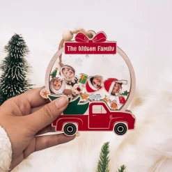 Personalized Family Christmas Ornament - Custom Photo 5 Layered Wooden Ornament, Christmas Shaker Ornament, Thanksgiving Gifts For Mom Dad Women Men -Gift Series Store FMSJFOTATT270524001 285x5 29 MK04