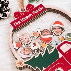 Personalized Family Christmas Ornament - Custom Photo 5 Layered Wooden Ornament, Christmas Shaker Ornament, Thanksgiving Gifts For Mom Dad Women Men -Gift Series Store FMSJFOTATT270524001 285x5 29 MK05