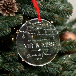 Personalized First Christmas Married Ornament For Couple - Newlywed Gifts, Crystal Glass Ornaments Christmas Decoration 16 Personalized First Christmas Married Ornament For Couple - Newlywed Gifts, Crystal Glass Ornaments Christmas Decoration -Gift Series Store FMSJGOLTTT060824002 MK06