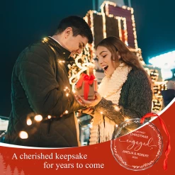 Personalized Engagement Gifts For Couple - First Christmas Engaged Crystal Glass Ornament, Custom Keepsake Christmas Decoration -Gift Series Store FMSJGOTNTT200824003 MK07