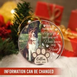 Personalized Dog Memorial Ornaments You Will Never Leave My Heart Acrylic Ornament Christmas Keepsake Sympathy Remembrance Gift -Gift Series Store FMSJOAAKPV210823001 MK2