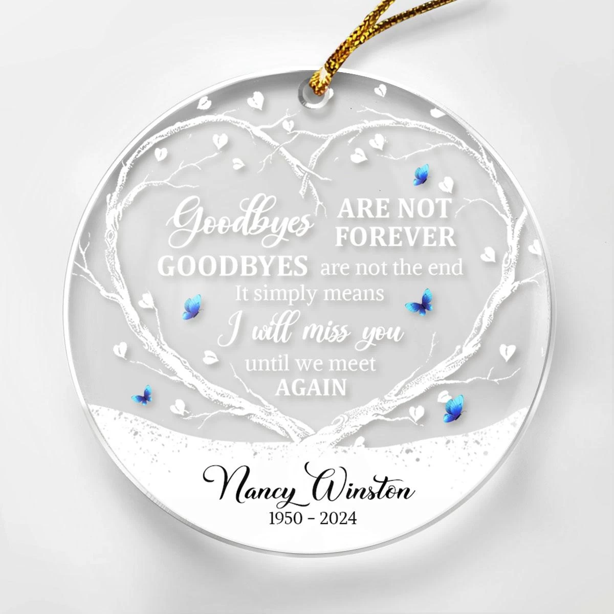 Personalized Memorial Ornaments Goodbyes Are Not Forever Acrylic Ornament Christmas Sympathy Remembrance Keepsake Xmas Tree Decorations Gifts 3 Personalized Memorial Ornaments Goodbyes Are Not Forever Acrylic Ornament Christmas Sympathy Remembrance Keepsake Xmas Tree Decorations Gifts
