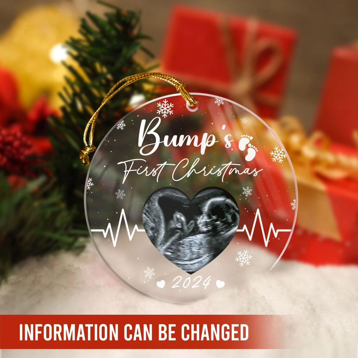 Personalized Bumps First Christmas Ornaments Sonogram Ultrasound Pregnancy Announcement Acrylic Ornament Gift 5 Personalized Bumps First Christmas Ornaments Sonogram Ultrasound Pregnancy Announcement Acrylic Ornament Gift - Image 3
