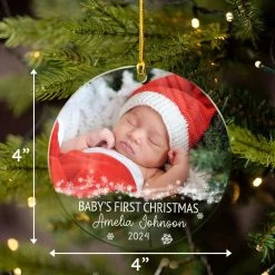 Personalized Baby's First Christmas Ornament Babys 1st Xmas Acrylic Ornaments With Photo Picture Keepsake Gifts For Newborn Babies 16 Personalized Baby's First Christmas Ornament Babys 1st Xmas Acrylic Ornaments With Photo Picture Keepsake Gifts For Newborn Babies -Gift Series Store FMSJOATNSH040823002 MK4