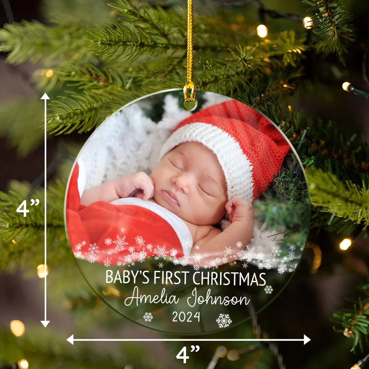Personalized Baby's First Christmas Ornament Babys 1st Xmas Acrylic Ornaments With Photo Picture Keepsake Gifts For Newborn Babies 7 Personalized Baby's First Christmas Ornament Babys 1st Xmas Acrylic Ornaments With Photo Picture Keepsake Gifts For Newborn Babies - Image 5