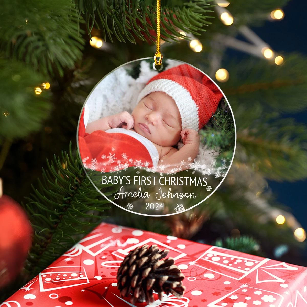 Personalized Baby's First Christmas Ornament Babys 1st Xmas Acrylic Ornaments With Photo Picture Keepsake Gifts For Newborn Babies 10 Personalized Baby's First Christmas Ornament Babys 1st Xmas Acrylic Ornaments With Photo Picture Keepsake Gifts For Newborn Babies - Image 8
