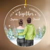 Personalized First Christmas Together Ornament Couple Christmas Acrylic Ornaments Keepsake Gifts For Couples Boyfriend Girlfriend Hanging Xmas Tree Decorations