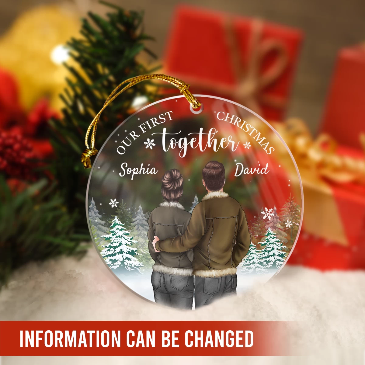 Personalized First Christmas Together Ornament Couple Christmas Acrylic Ornaments Keepsake Gifts For Couples Boyfriend Girlfriend Hanging Xmas Tree Decorations 4 Personalized First Christmas Together Ornament Couple Christmas Acrylic Ornaments Keepsake Gifts For Couples Boyfriend Girlfriend Hanging Xmas Tree Decorations - Image 2