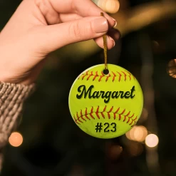 Personalized Softball Ornament Custom Name Number Softball Ball Christmas Ceramic Ornaments Sports Keepsake Gifts Xmas Tree Decorations -Gift Series Store FMSJOCAKHA250723001 20Mk3