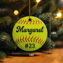 Personalized Softball Ornament Custom Name Number Softball Ball Christmas Ceramic Ornaments Sports Keepsake Gifts Xmas Tree Decorations -Gift Series Store FMSJOCAKHA250723001 20Mk4