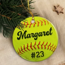 Personalized Softball Ornament Custom Name Number Softball Ball Christmas Ceramic Ornaments Sports Keepsake Gifts Xmas Tree Decorations -Gift Series Store FMSJOCAKHA250723001 20Mk6