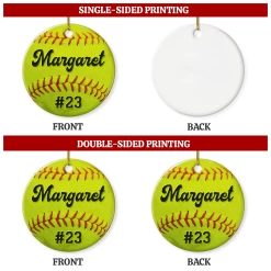 Personalized Softball Ornament Custom Name Number Softball Ball Christmas Ceramic Ornaments Sports Keepsake Gifts Xmas Tree Decorations -Gift Series Store FMSJOCAKHA250723001 20Mk7